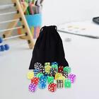 60 Pieces 6 Sided Dice Set with Velvet Pouch Role Playing Games Table Games