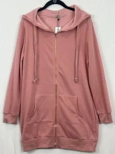 Women's Casual Zip Up Hoodie Pocket Tunic Sweatshirt Long Outerwear Size M (1166 - Picture 1 of 8