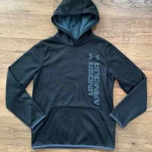 UA Under Armour Black Long Sleeve Hooded Sweatshirt Youth Medium - Picture 1 of 5