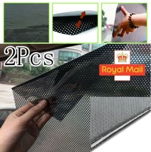 2X Car Side Window Mesh Film Windshield Net Sun Shade Sticker Max UV Protection - Picture 1 of 8