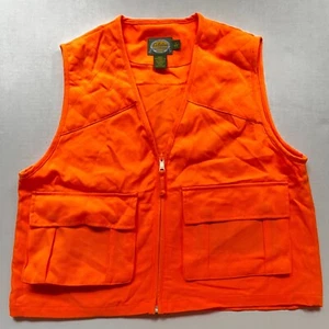 Cabelas Hunting Vest Mens L Blaze Orange Cargo Back Game Pouch Bird 941011 - Picture 1 of 6