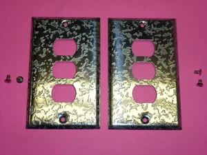 NOS! (2) BELL INTERCHANGE 1-GANG ANTIQUE CHROME FINISH WALL PLATE, 3-HOLE - Picture 1 of 2