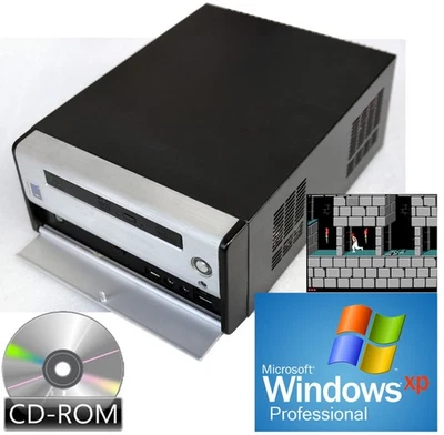 Mini Computer Cube CPU 1.6 GHz CD-ROM 12V Power Windows XP Old School Games - Image 1 of 4