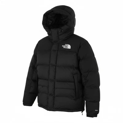THE NORTH FACE Men Jacket M Black 550 Down Filled Quilted Hooded Full Zip Logo * - Image 1 of 4