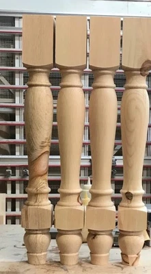 29" x 3.5" wood Pine Italian  Table Legs - Image 1 of 2