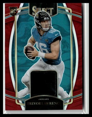 2021 Panini Select #RSW-TLR Trevor Lawrence Rookie Swatches Red Prizm - Image 1 of 2