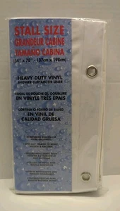 54x78 Inch Stall Size Heavy Duty Shower Curtain Liner White Industrial NEW - Picture 1 of 4