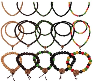 Master Dis Wood Fellas Pearl Collier Bracelet Bijoux en Bois de Perles 6 9 12mm - Picture 1 of 16