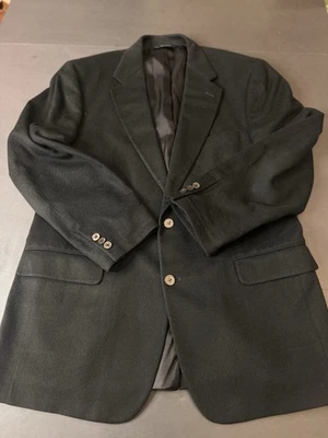 Blazer de cachemir puro Brooks Brothers 42R para hombre negro 2 botones usado en excelente estado Dark Academia Foto 1 de 4