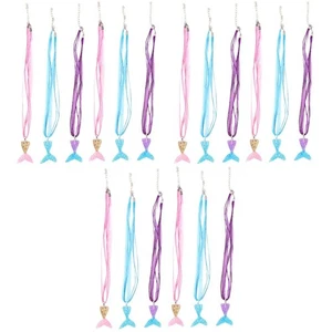 18 stücke mode frauen fishtail harz halskette zarte kristall schmuck halskette - Picture 1 of 12