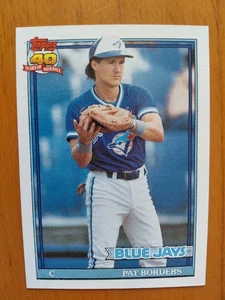 1991 Topps Pat Borders '86 Kinston 40 SB AND Glowback Variation Baseball Card - Picture 1 of 2