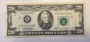 Uncirculated 1995 $20 Federal Reserve Note “K” Dallas - See Description - Picture 1 of 3