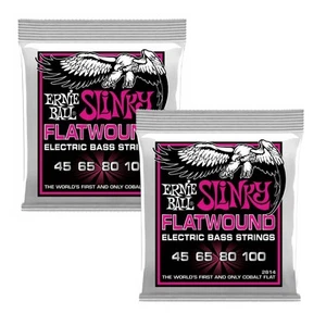 2 SET Ernie Ball Super Slinky 45-100 Corde per Basso Flatwound Cobalto 2814 - Foto 1 di 7