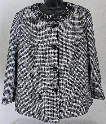 Kasper Womens Blazer Jacket Coat Size 16W Long Sleeve Button Down - Image 1 of 4