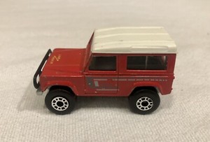 1980's Matchbox Land Rover Ninety (No. 35) Red w/ Black Brush Guard & White Roof