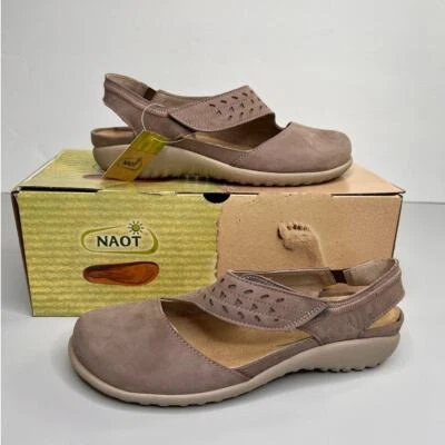 NAOT Kapua Stone Nubuck Leather Slingback Mary Jane Comfort Shoe W 36 (5-5.5) - Image 1 of 4
