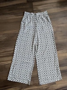 Banana Republic Women’s Wide Leg Rayon Pants High Waist Pockets Print Small New - Picture 1 of 10