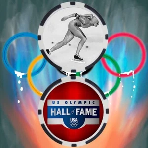 Bonnie Blair Speed Skating Olympian Collectible Poker Chip Button - Picture 1 of 2