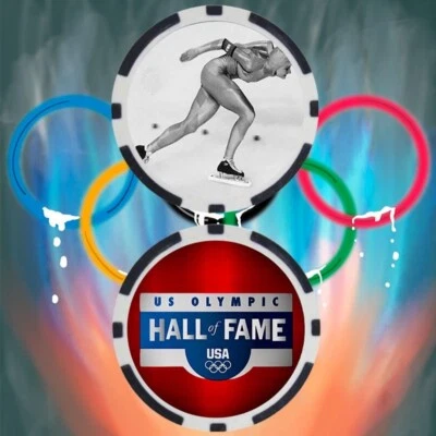 Bonnie Blair Speed Skating Olympian Collectible Poker Chip Button - Image 1 of 2