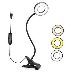 LED Desk Lamp, LED Clip on Light Reading Lights USB Book Clamp Three Modes - Picture 1 of 7