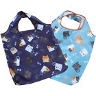 2pcs Folding Cat Handheld Shopping Bag for Women