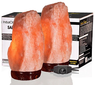 IndusClassic Natural Himalayan Crystal Salt Lamp Air Purifier 6~9 Lbs Set of 2 - Image 1 of 4