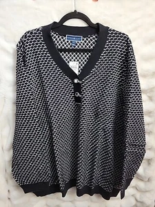Karen Scott 3X Button Henley Black Sweater - Picture 1 of 3