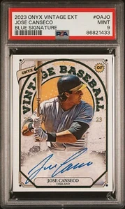 2023 Onyx Extended AUTO Blue Ink JOSE CANSECO Oakland Athletics PSA 9 MINT - Picture 1 of 2