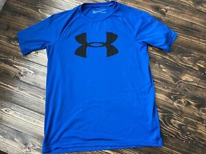 Underarmour Heat Gear Loose Blue Short Sleeve Performance T-Shirt Youth Large