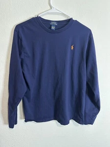 Polo By Ralph Lauren Youth Blue Long Sleeve Small Pony Logo Shirt Sz XL 18-20 - Picture 1 of 6