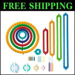 Lightweight Knitting Loom Kit with Spare Pegs and Helpful Videos for Beginners - Picture 1 of 9