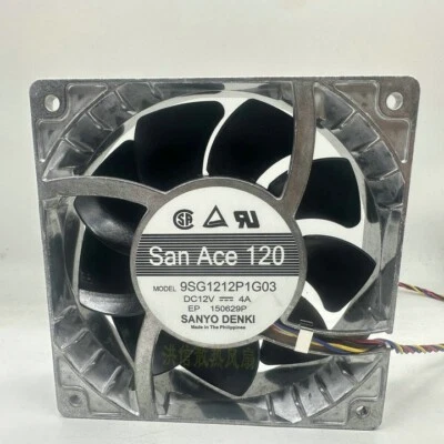 1 PCS  SANYO Fan 9SG1212P1G03  DC 12V 4A 12038 12cm 4 wire aluminum alloy frame - Image 1 of 3