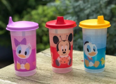 Juego de 3 vasos campana Tupperware con sellos para sorber capacidad 10,5 OZ Foto 1 de 4