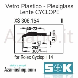 Vetro Cyclope 114 Rolex Day Date cal 3035 plastica plexi Sternkreuz RX Germany - Picture 1 of 1