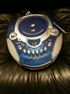 Memorex MP3134-BLU AM/FM CD Cassette Recorder Portable Radio Blue Boombox WORKS!
