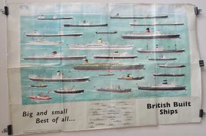 WATERLOW & SONS LTD, British Navy British Built, Ships, Antique Poster - Picture 1 of 1