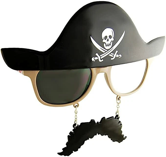 NWT Sunstaches Costume Sunglasses Pirate  Party Favors UV400, One Size - Image 1 of 1