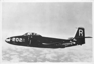 1956 Militärflugzeug McDonnell F2H-1 Banshee #49 RPPC Foto Postkarte 21-7378 - Bild 1 von 2