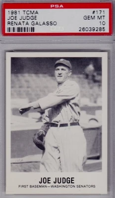 1981 TCMA *POP 2* Joe Judge PSA 10 Renata Galasso Baseball Card #171 Brooklyn NY - Image 1 of 2