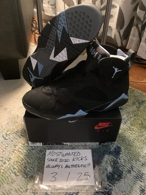 DS 2023 Nike Air Jordan Retro 7 Chambray Black Men’s Sz 11 - Image 1 of 4