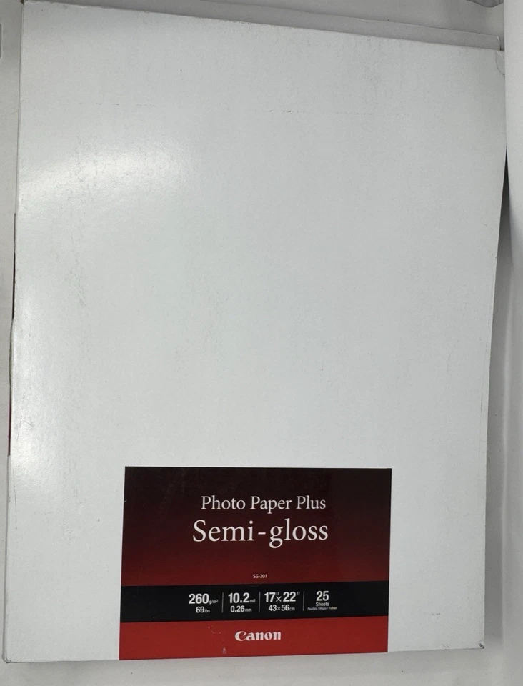 Canon SG-201 Photo Paper Plus Semi-Gloss 17 x 22" 25 Sheets- new w/ bent corners - Image 1 of 4