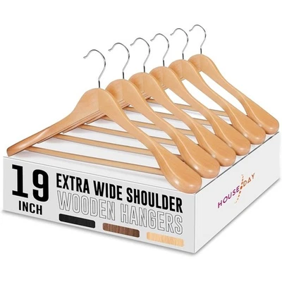 Perchas de traje de madera de alta resistencia abrigos grandes y altos chaquetas organizador antideslizante nuevo Foto 1 de 4