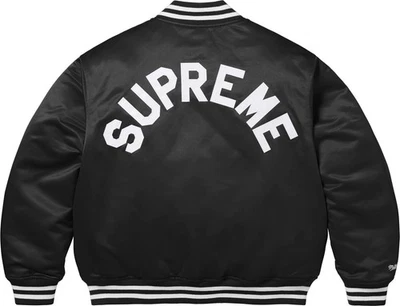 CHAQUETA UNIVERSITARIA SUPREME®/MITCHELL & NESS SATINADA Negra Talla S Foto 1 de 2