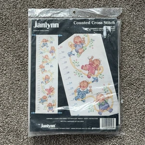 Vintage NEW Janlynn Baby Kids Growth Chart Counted Cross Stitch Kit 32”x9” USA - Picture 1 of 4