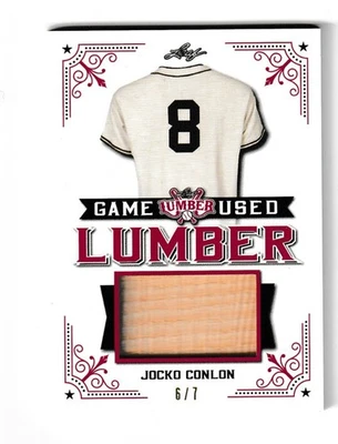 2021 Leaf Lumber Jocko Conlon Relic 6/7 Rare HOF - Image 1 of 2