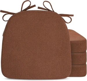 Chair Cushions for Dining Chairs, D-Shaped Seat 4 Count(Pack of 1), Brown - Picture 1 of 7