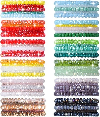 Pulsera de cuentas de cristal a granel 60 piezas para mujer colorida pulsera de cuentas boho mu... Foto 1 de 4