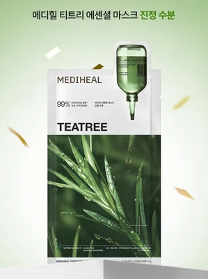 MEDIHEAL Tea Tree Essential Mask  Soothing Moisture 10 Sheets K-Beauty  Care - Image 1 of 4
