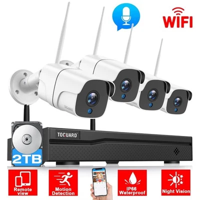 Wireless Security Camera System Outdoor Home Wifi Night Vision Cam 1080P HD CCTV - Image 1 of 4