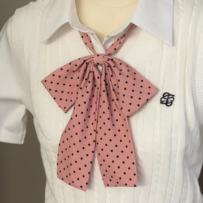 Fashion Bow Tie For Women With Polka Dots And Long Handle Perfect For Formal - Image 1 of 4